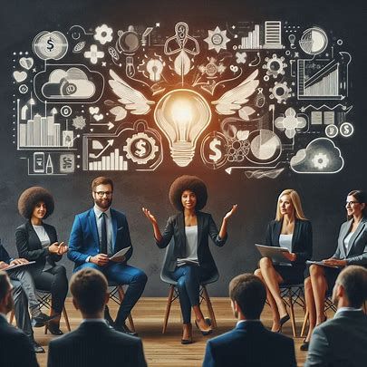 entrepreneurs pitching their startup ideas to investors